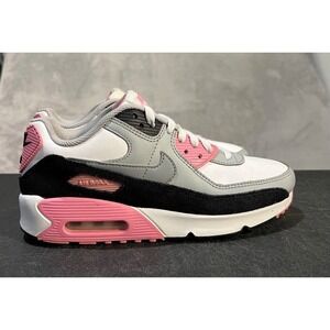 Nike Air Max 90 GS Kids Youth Shoes White Pink Gray Black CD6864 104 Sz 6Y